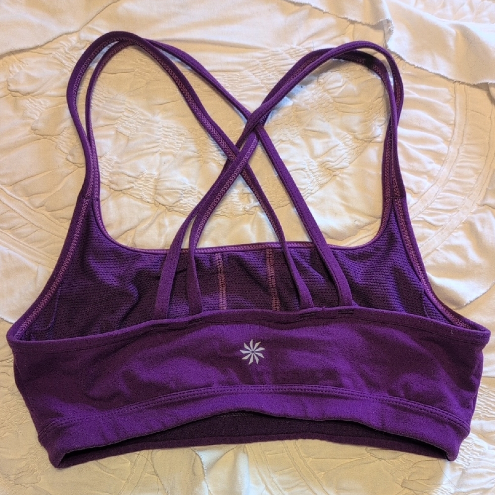 Athleta Deep Purple Strappy Sports Bra